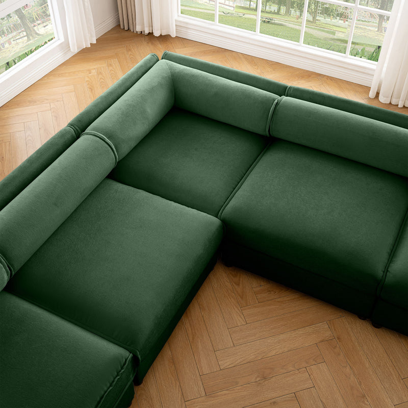 Contemporary Elegant White Chenille Sofa With Storage And Ottoman