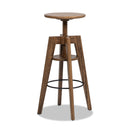 Spencer - Minimalist Oak Adjustable Bar Counter Stool - Walnut Brown Oak