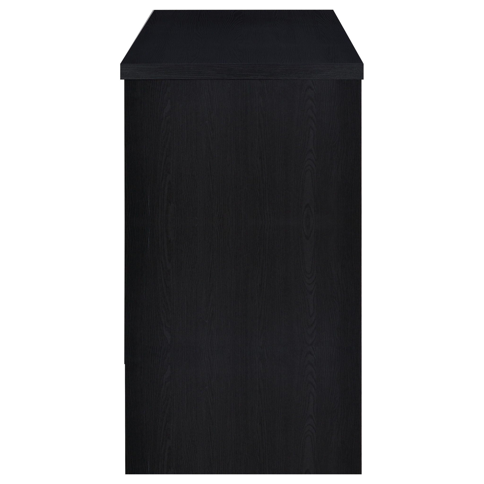 Topanga Engineered Wood Freestanding Home Bar Black