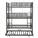 Triple Bunk Bed With Trundle, Heavy Duty Steel Construction