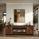 Graceland - Fireplace TV Stand Console For TVs Up To 100" - Black, Bourbon