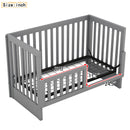 Convertible Crib/Full Size Bed with Changing Table, Gray