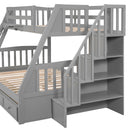 Bunk Bed With Drawers, Ladder And Storage Staircase