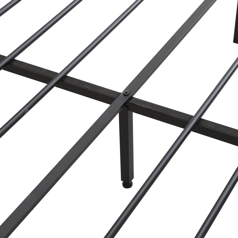 Modern Platform Bed Frame With Upholstered Storage Headboard, USB Ports