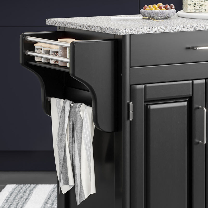 Create-A-Cart - 4 Doors Kitchen Cart - Gray Granite Top