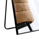 Aluminum Frame Minimalist Mirror, Bathroom Bedroom Wall Mirror, Elevating Contemporary Interiors, Can Be Wall Mounted Or Opened As A Standing Mirror - Black