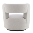 Swivel Comfy Round Barrel Chair With Soft Teddy Fabric For Living Room