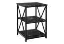 3 Tier Accent Table, Side Marble Look Contemporary & Modern