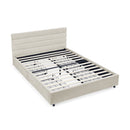Modern Cushioned Bed Frame With Headboard And Drawers