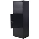 Large Package Delivery Parcel Mail Drop Box With Lockable Storage Compartment Heavy Duty Weatherproof For Express Mail Delivery For Home & Business Use - Black