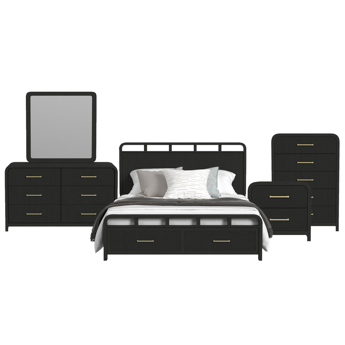 Ridgemont Storage Bedroom Set in Black by Elements International, view 14