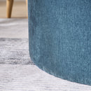 Classic 2 Piece Round Storage Ottoman Set With Drum Shaped Stool