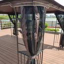 Patio Gazebo Tent With Ventilated Double Roof And Mosquito Net For Backyard Or Garden