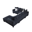 Modern U Shape Sectional Sofa Corner Couch With Lots Of Pillows Included, Elegant And Functional