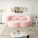 Convertible Plush Corduroy Foam-Filled Sleeper Sofa Bed With 2 Pillows