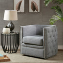 Capstone - Swivel Barrel Chair With Nailhead Accents And Button Tufting