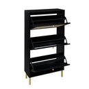 Modern Rattan 3 Door Shoe Rack Cabinet For Entryway