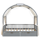 Bed With Arched Roof And 2 Drawers