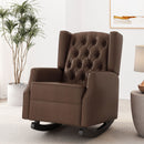 Amedou - Contemporary Tufted Wingback Rocking Chair - Dark Brown