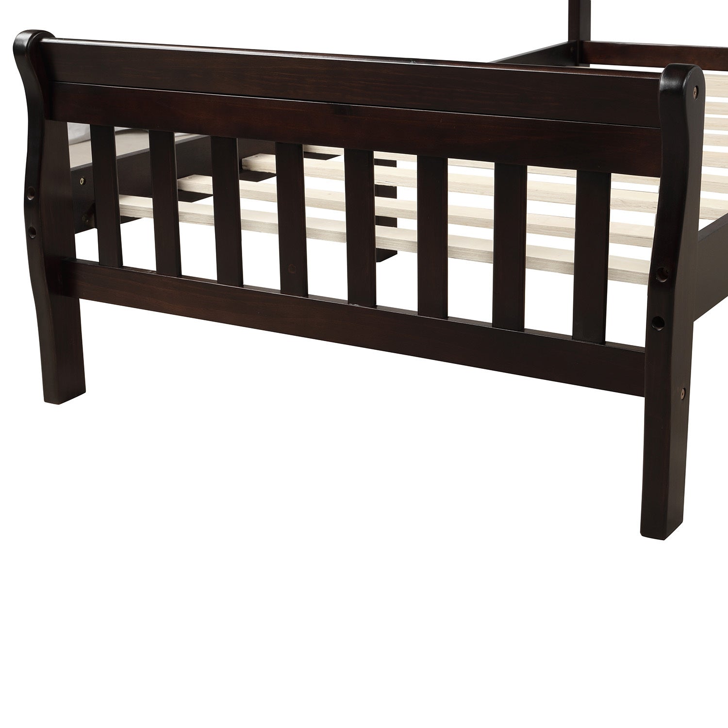 Wood Platform Bed Twin Bed Frame Panel Bed Mattress Foundation Sleigh Bed with Headboard/Footboard/Wood Slat Support - Atlantic Fine Furniture Melbourne FL