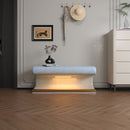 Modern Upholstered Entryway Bench With LED Sensor Light