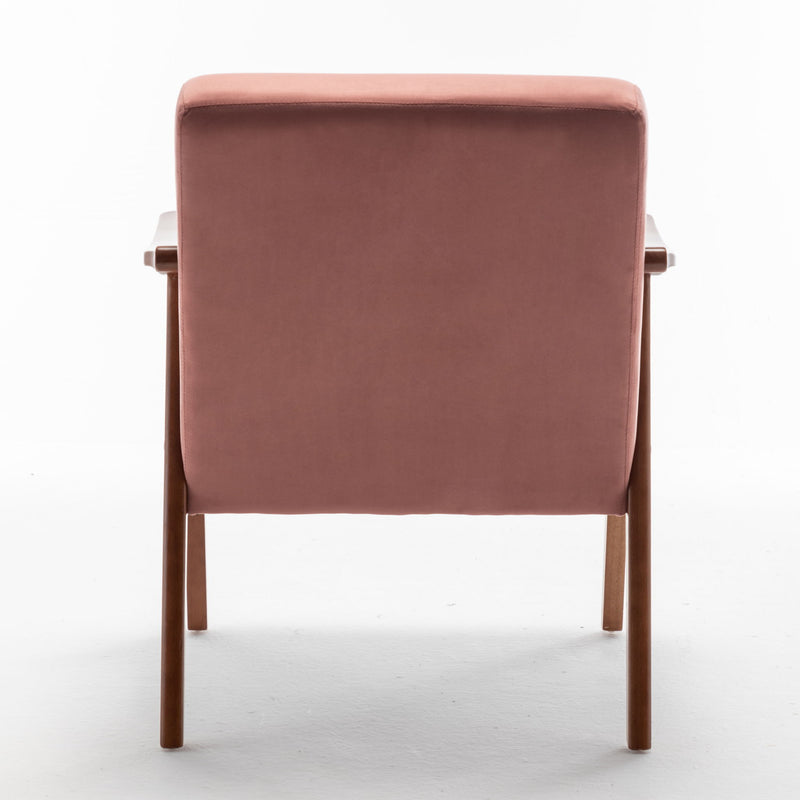 Mid Century Modern Accent Chair With Solid Wood Frame And Extra Thick Backrest