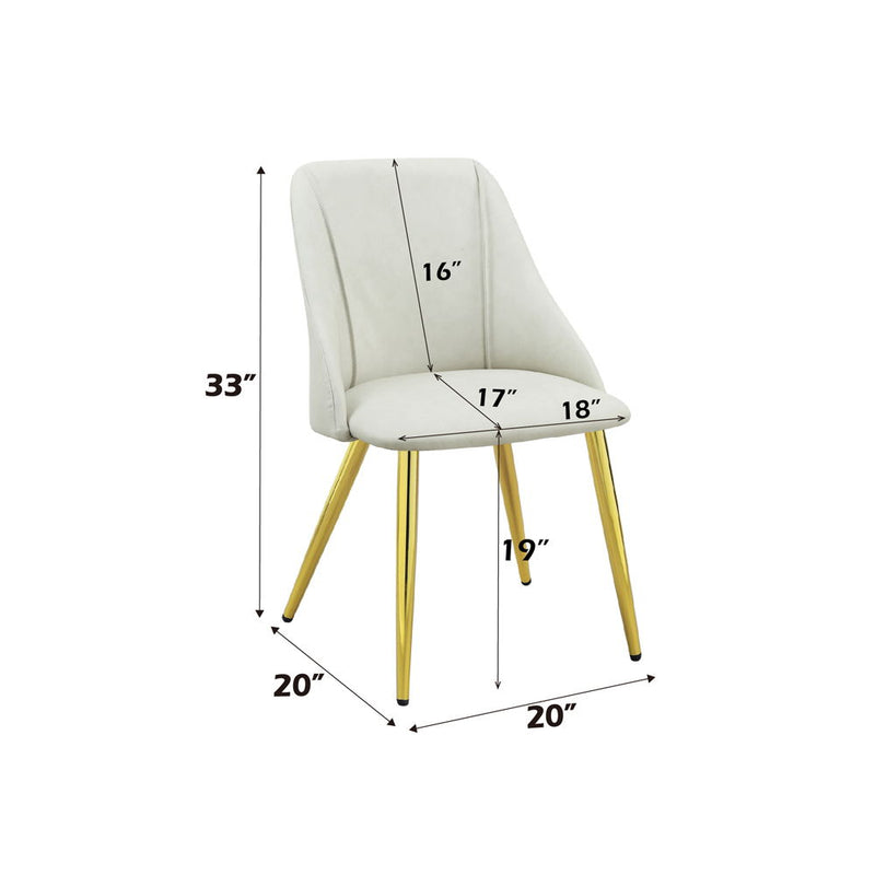 Gaines - Side Chair (Set of 2) - White PU - Atlantic Fine Furniture Inc