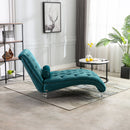Velvet Chaise Lounge Indoor, Button Tufted Upholstered Chaise Lounge Chair With Pillow