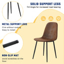 Suede Backrest Chairs With Metal Legs & Herringbone Dining Table Set