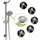 Shower System With 5 Function Rain Hand Shower And Slide Bar Combo