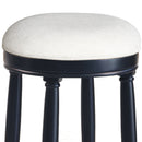 360° Swivel Wooden Barstools With Upholstered Seat, Counter Height (Set of 2)