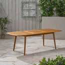 Placidity - Outdoor Expandable Dining Table With Slatted Tabletop And Tapered Legs