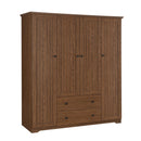 4 Door Wardrobe Armoire With 2 Drawers
