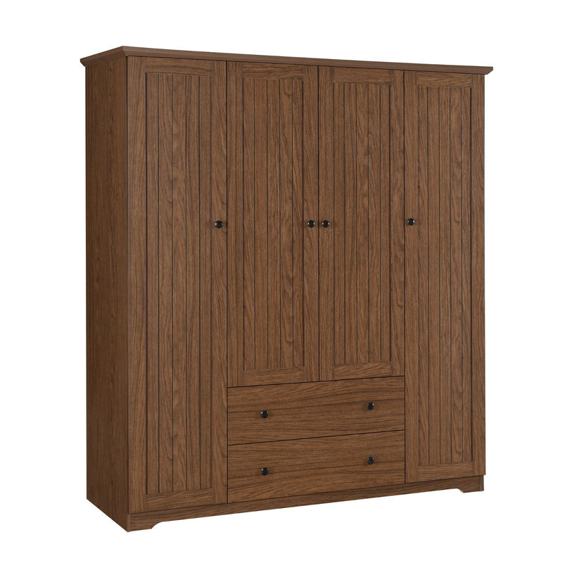 4 Door Wardrobe Armoire With 2 Drawers