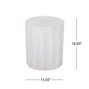 Outdoor End Table With Soft Wave Edge - Antique White