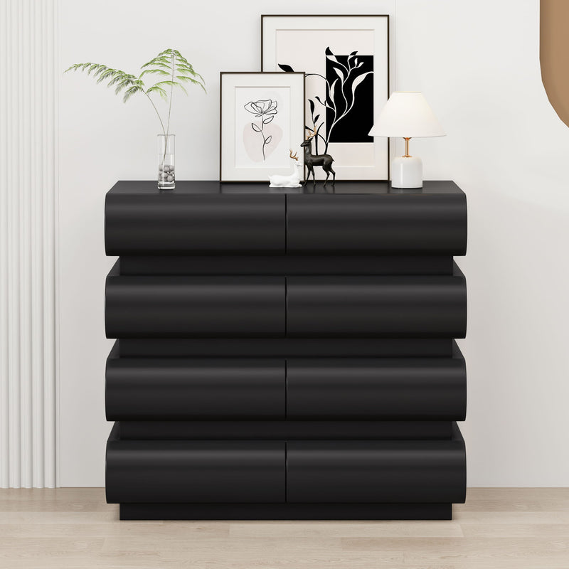 Minimalist Handle Less 8 Drawer Dresser With Wide Storage