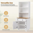 Farmhouse TV Stand With Solid Wood Gourd Shaped Legs For TVs Up To 70"