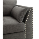 Laurissa - Chair With 3 Pillows - Light Charcoal Linen