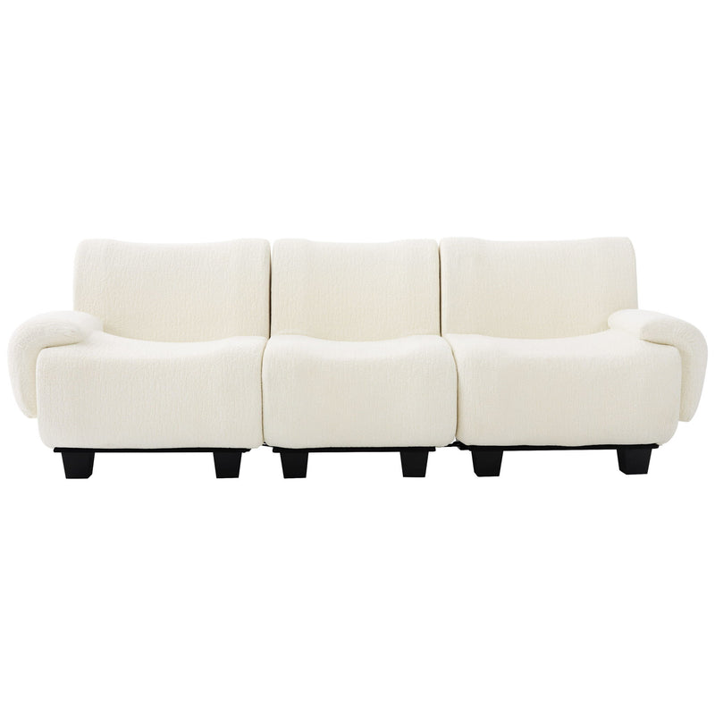 3 Seater Sofa Couch With Curved Armrests
