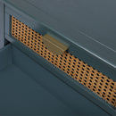 2 Drawer Side Table, Natural Rattan