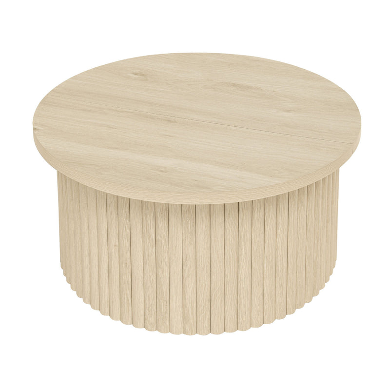 Coffee Table, Round Coffee Table, Modern Side Tables Accent End Table For Living Room, Apartment - Natural
