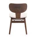 Modern Boucle Fabric Upholstered Side Chair, Bentwood Frame - White / Walnut