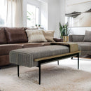 Upholstered Cocktail Ottoman With Slide Tray - Multi