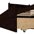 Twin Bed with Bookcase,Twin Trundle,Drawers,Espresso