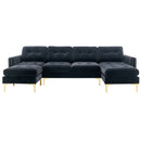 Modern L - Shape Convertible Sectional Sofa With Movable Ottoman