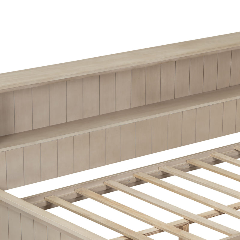 Daybed With Storage Shelves And 3 Drawers