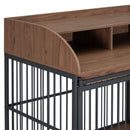 Heavy Duty Dog Crate Furniture For Medium Dog With Lockable Wheels, Wooden Dog Crate Dog Kennel, End Table Crate With Double Layer Storage