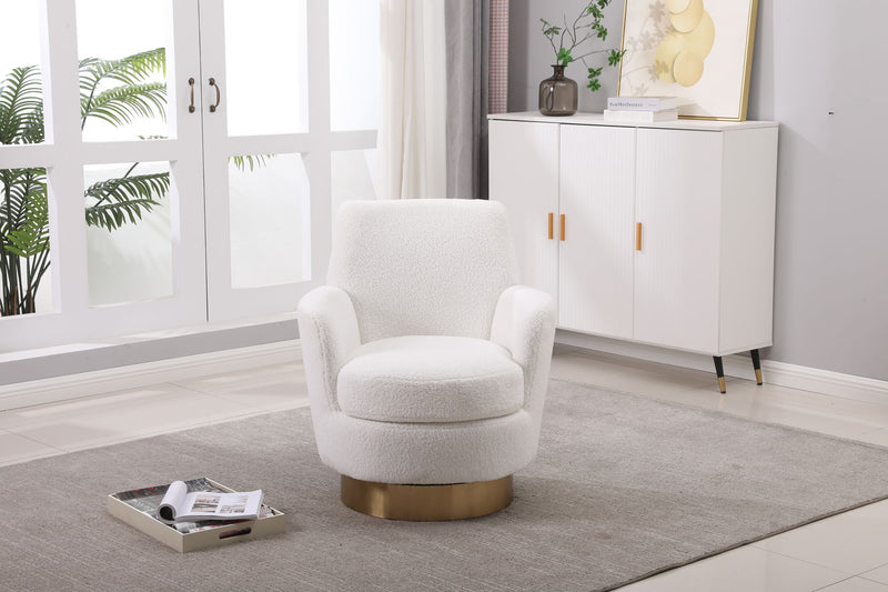 Swivel Barrel Chair, Swivel Accent Chairs Armchair For Living Room, Reading Chairs For Bedroom Comfy, Round Barrel Chairs With Gold Stainless Steel Base