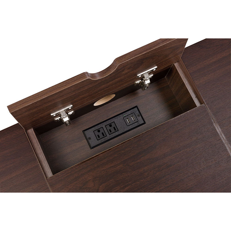 Verster - Writing Desk With USB - Oak & Black