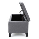Contemporary Storage Ottoman Bench With Polyester Upholstery